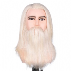Queen hair male mannequin head with shoulder and beard for professional hairdressing academy